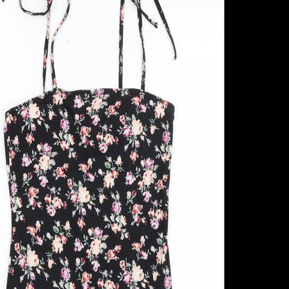 SheIn Womens Black Floral  Camisole Tank Size S