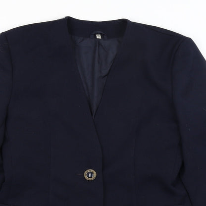Womens UK Size 10 Preworn Regular Blue Blazer