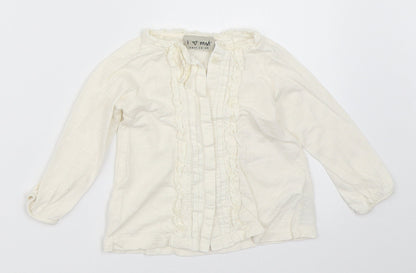 NEXT Girls Ivory   Basic Button-Up Size 9-12 Months