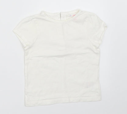 John Lewis Girls White   Basic T-Shirt Size 9-12 Months