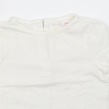John Lewis Girls White   Basic T-Shirt Size 9-12 Months