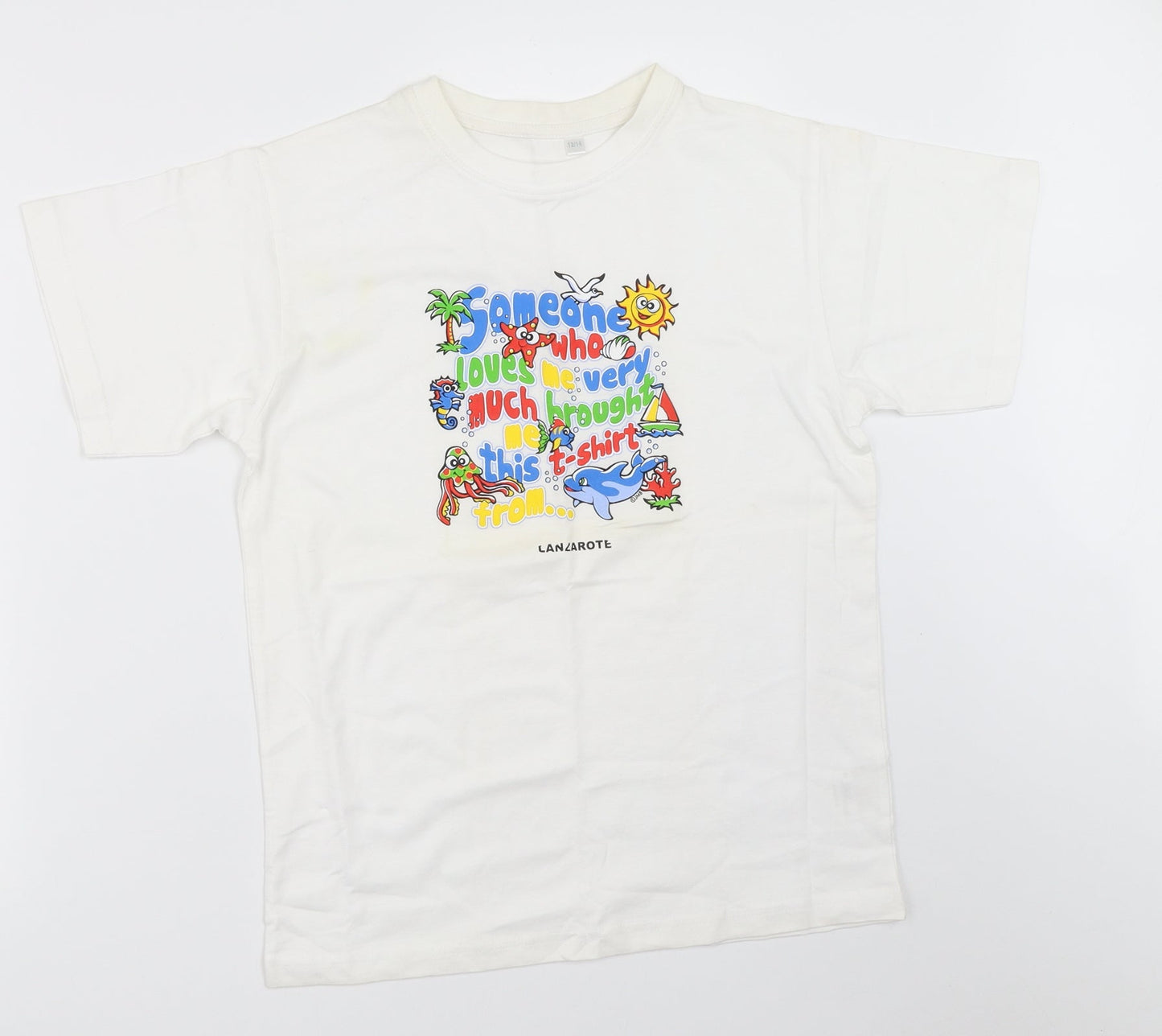 Womens UK Size 12 Preworn White Basic T-Shirt