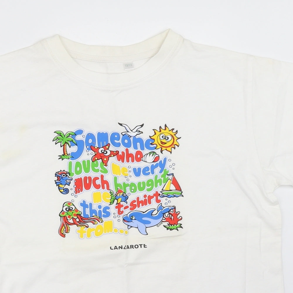 Womens UK Size 12 Preworn White Basic T-Shirt