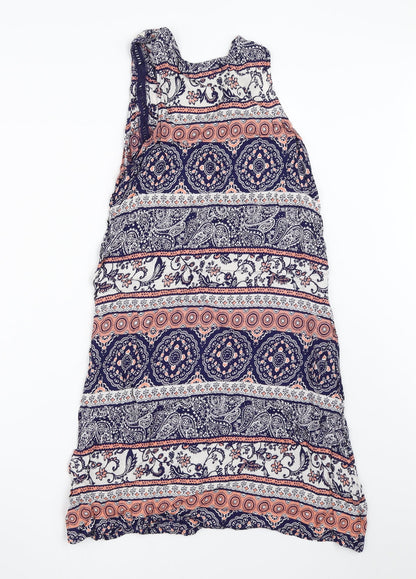 Atmosphere Womens Blue Geometric  Tank Dress  Size 8