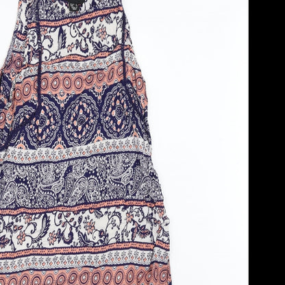 Atmosphere Womens Blue Geometric  Tank Dress  Size 8