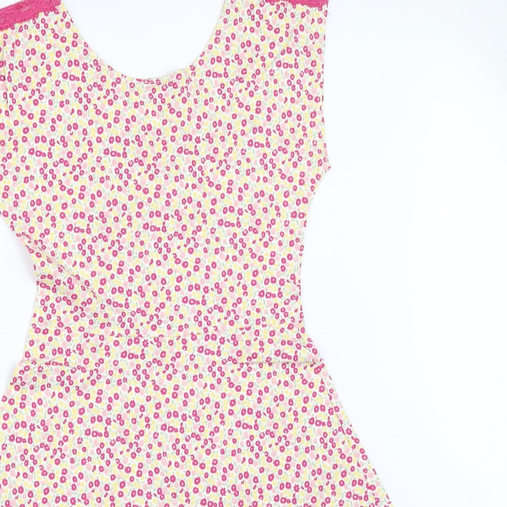 Me & You Womens Pink Floral  Fit & Flare  Size 8