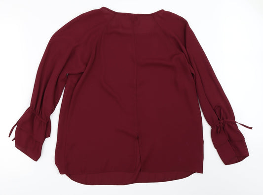 Papaya Womens Red   Basic Blouse Size 10