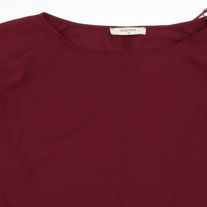 Papaya Womens Red   Basic Blouse Size 10