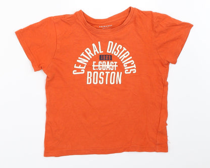 Primark Boys Orange   Basic T-Shirt Size 5-6 Years