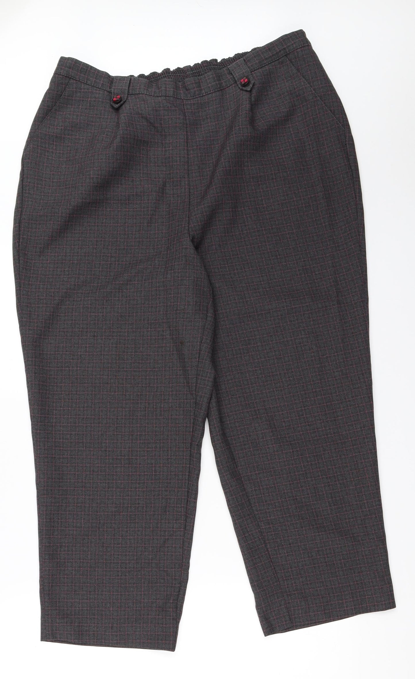 BM Womens Grey   Cropped Trousers Size 18 L24.5 in