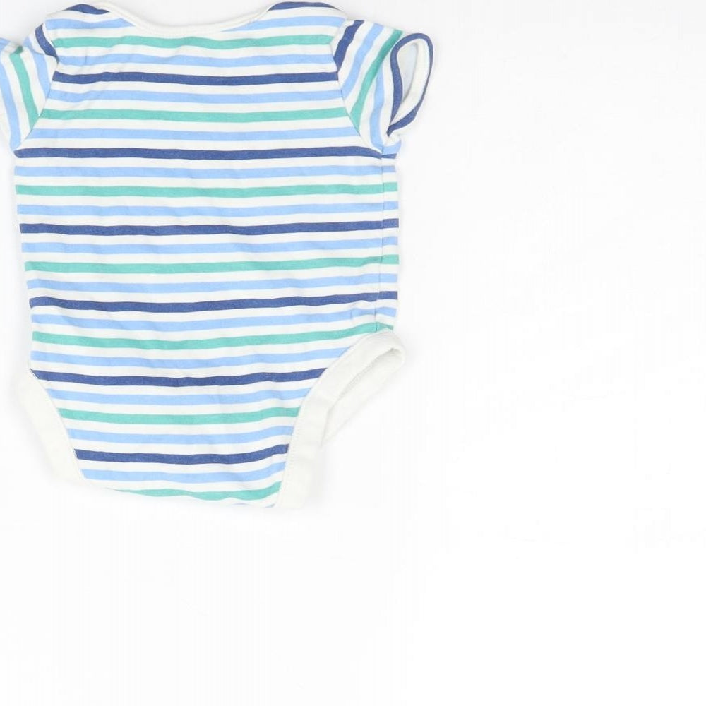 George Baby Multicoloured Striped  Babygrow One-Piece Size 6-9 Months