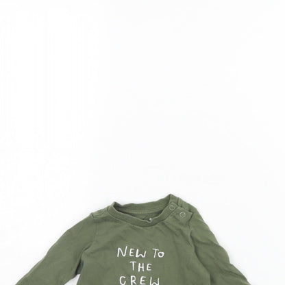 fred & flo Baby Green   Basic T-Shirt Size 0-3 Months  - new to the crew