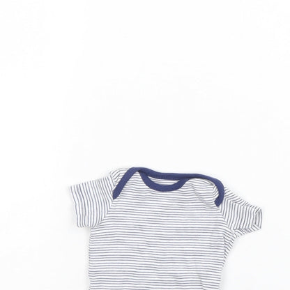 F&F Baby Blue Striped  Babygrow One-Piece Size 0-3 Months