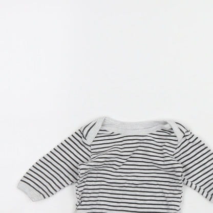 Primark Baby Grey Striped  Babygrow One-Piece Size 0-3 Months