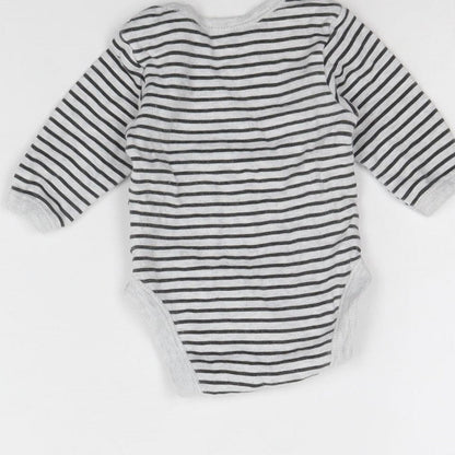 Primark Baby Grey Striped  Babygrow One-Piece Size 0-3 Months