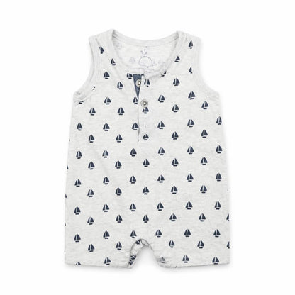 F&F Baby Grey Spotted  Babygrow One-Piece Size 0-3 Months  - Sail Boats