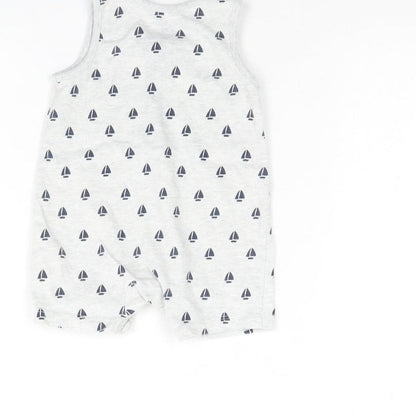 F&F Baby Grey Spotted  Babygrow One-Piece Size 0-3 Months  - Sail Boats