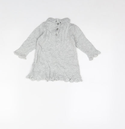 F&F Girls Grey   Jumper Dress  Size 6-9 Months