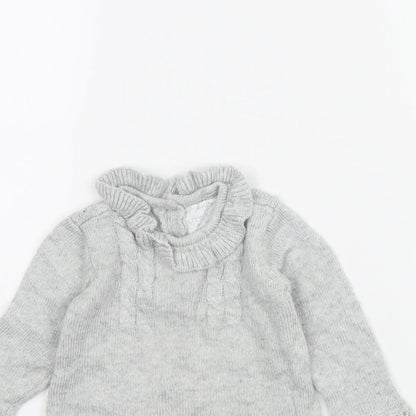 F&F Girls Grey   Jumper Dress  Size 6-9 Months