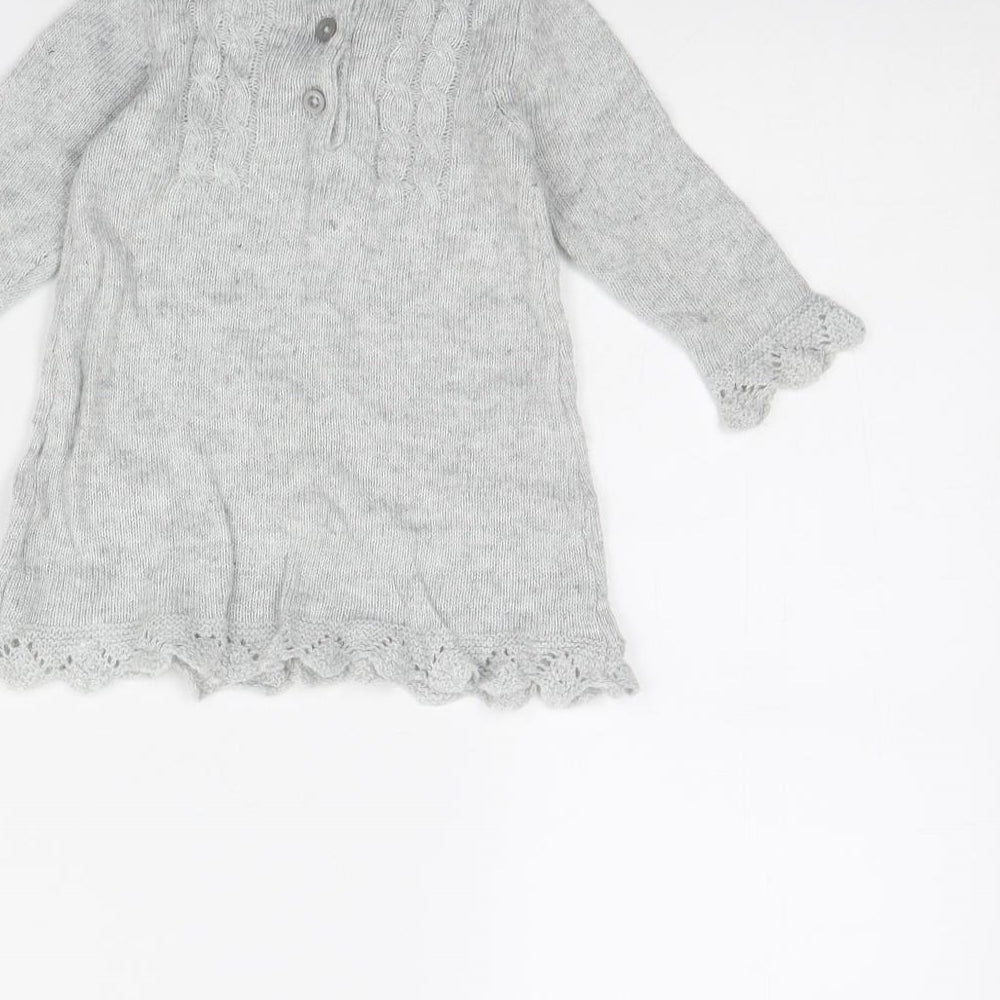 F&F Girls Grey   Jumper Dress  Size 6-9 Months