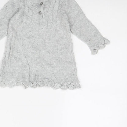 F&F Girls Grey   Jumper Dress  Size 6-9 Months