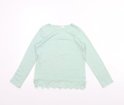 H&M Girls Green   Pullover Jumper Size 8 Years