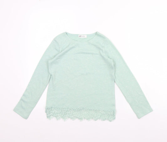 H&M Girls Green   Pullover Jumper Size 8 Years