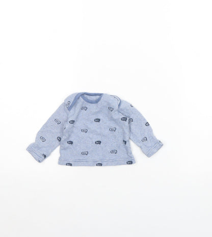 George Baby Blue Spotted  Pullover Jumper Size 0-3 Months  - Hi