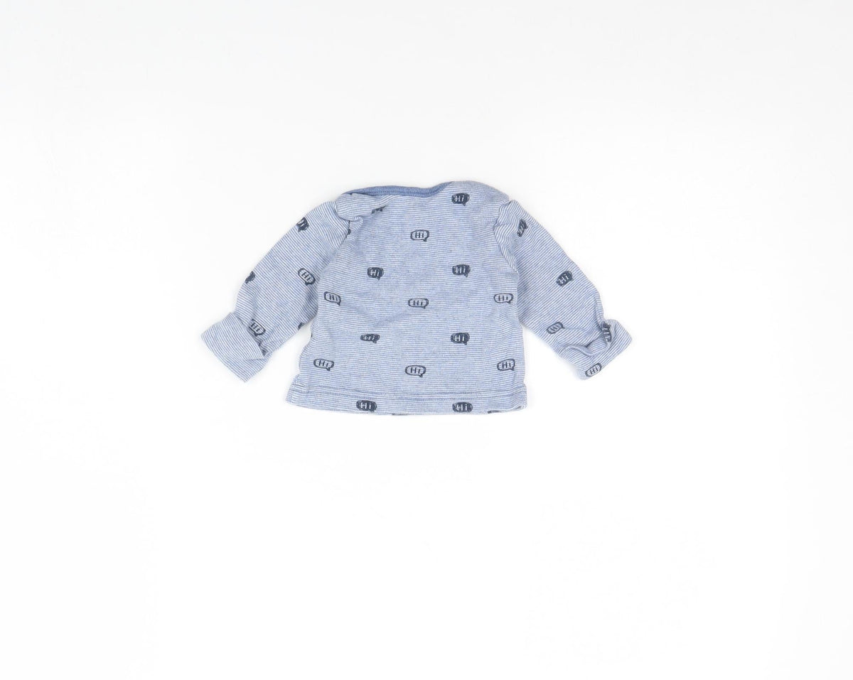 George Baby Blue Spotted  Pullover Jumper Size 0-3 Months  - Hi