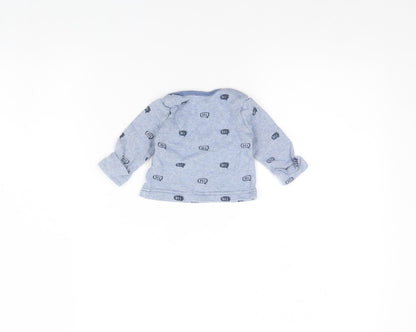George Baby Blue Spotted  Pullover Jumper Size 0-3 Months  - Hi