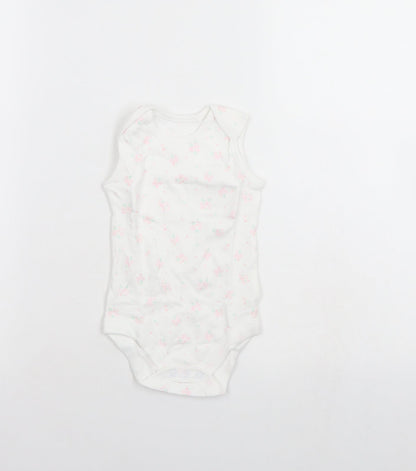TU Baby White Floral  Babygrow One-Piece Size 3-6 Months