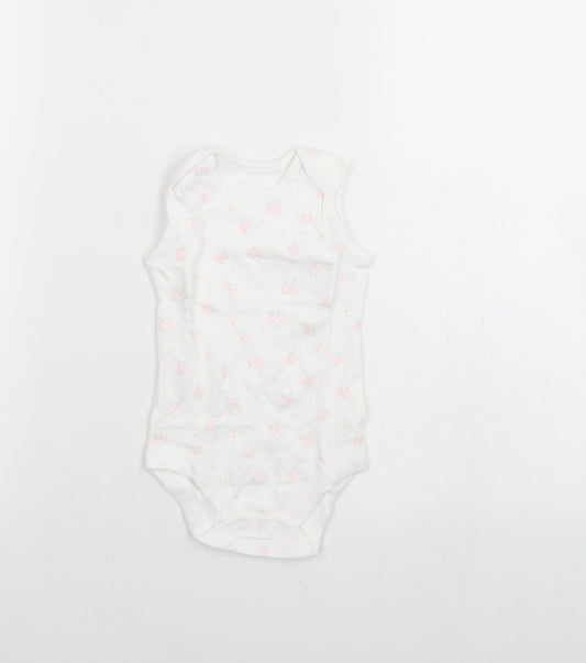 TU Baby White Floral  Babygrow One-Piece Size 3-6 Months