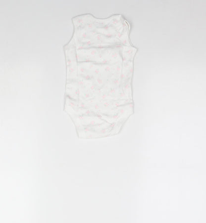 TU Baby White Floral  Babygrow One-Piece Size 3-6 Months