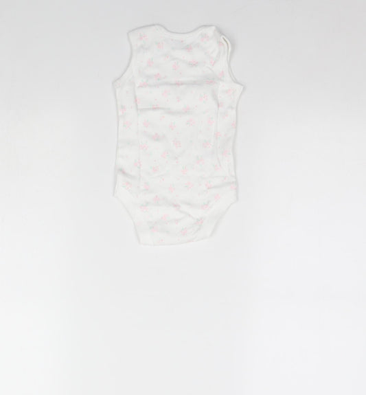 TU Baby White Floral  Babygrow One-Piece Size 3-6 Months