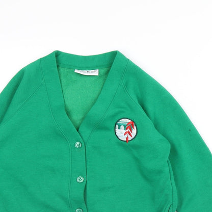 Woodbank Girls Green   Cardigan Jumper Size 9 Years