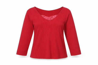 Womens UK Size M Adini Red Basic Blouse