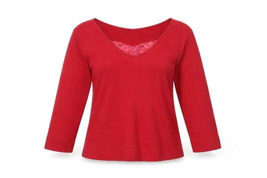 Womens UK Size M Adini Red Basic Blouse