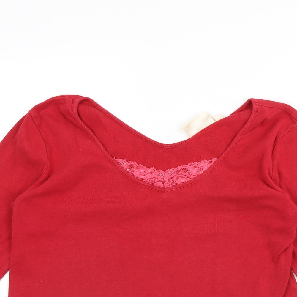 Womens UK Size M Adini Red Basic Blouse