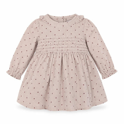 m&s Girls Beige Polka Dot Corduroy Fit & Flare  Size 9-12 Months