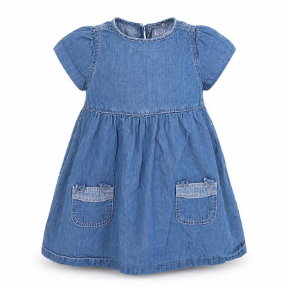 Peacocks Girls Blue  Denim Fit & Flare  Size 9-12 Months