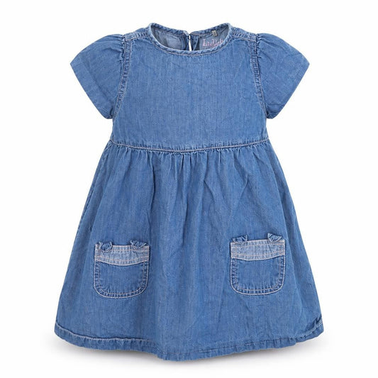 Peacocks Girls Blue  Denim Fit & Flare  Size 9-12 Months