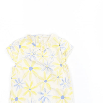 NEXT Baby White Floral  Babygrow One-Piece Size 9-12 Months
