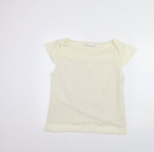 Womens UK Size 14 BHS Ivory Basic Blouse