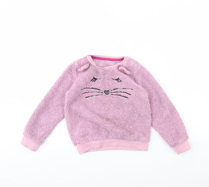TU Girls Pink   Pullover Jumper Size 7 Years