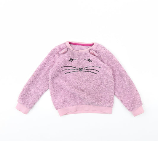 TU Girls Pink   Pullover Jumper Size 7 Years