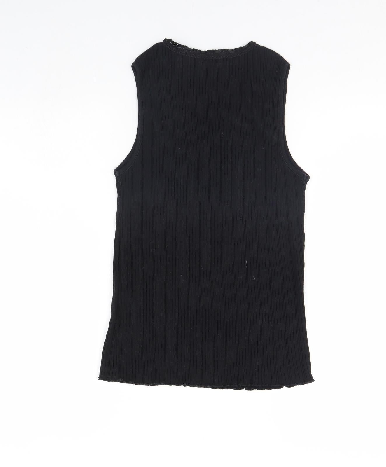 Womens UK Size 14 BHS Black Basic Tank