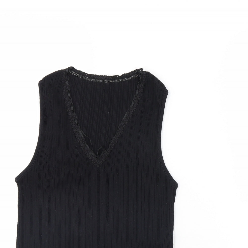 Womens UK Size 14 BHS Black Basic Tank