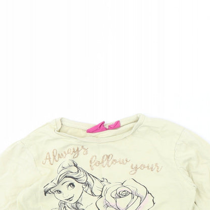 Disney Girls Yellow   Basic T-Shirt Size 3 Years  - Belle (Beauty & the Beast)