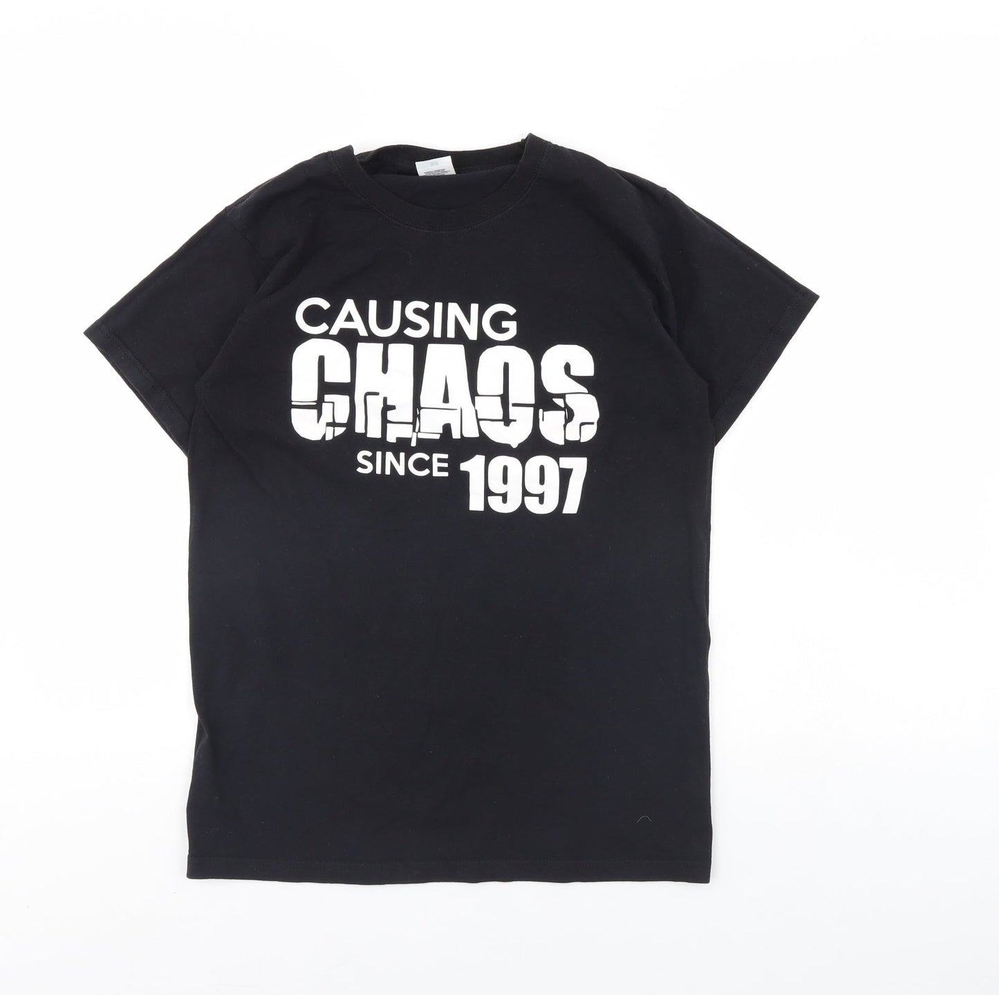 Womens UK Size S Fruit of the Loom Black Basic T-Shirt
