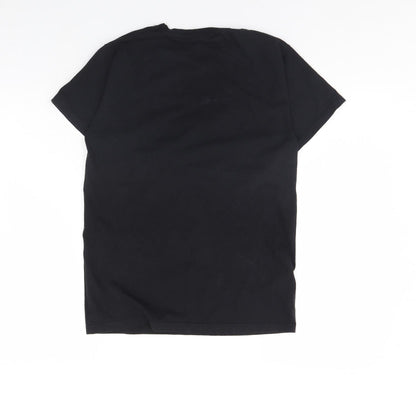 Womens UK Size S Fruit of the Loom Black Basic T-Shirt
